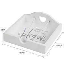 White Wooden Napkin Holder