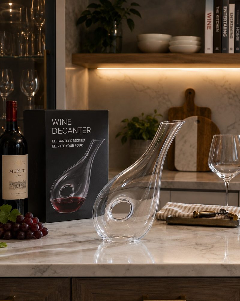 Wine Decanter with Aerating Hole