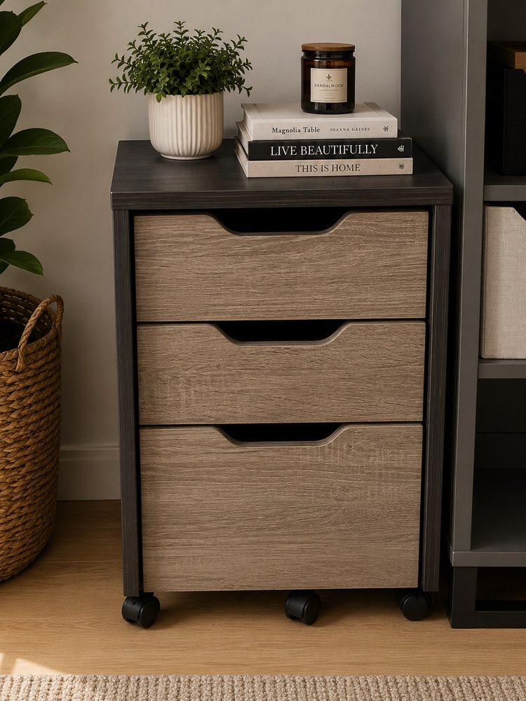 Wooden Night Stand with Drawers